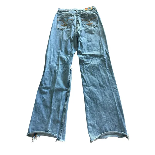 Aviator Nation Gypsy Jeans Size 29 In Vintage Blue High Rise Wide Leg Distressed - Image 5