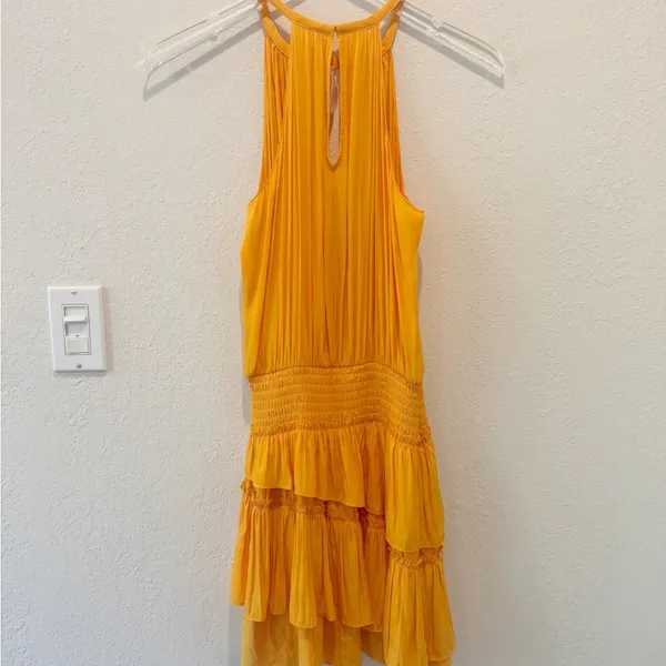RAMY BROOK Alexandra‎ Dress in Lemon Zest Ruffle Tiered Mini - Image 3