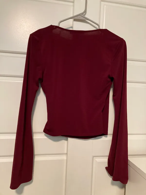 Forever 21 Maroon Wrap Crop Top - Image 3