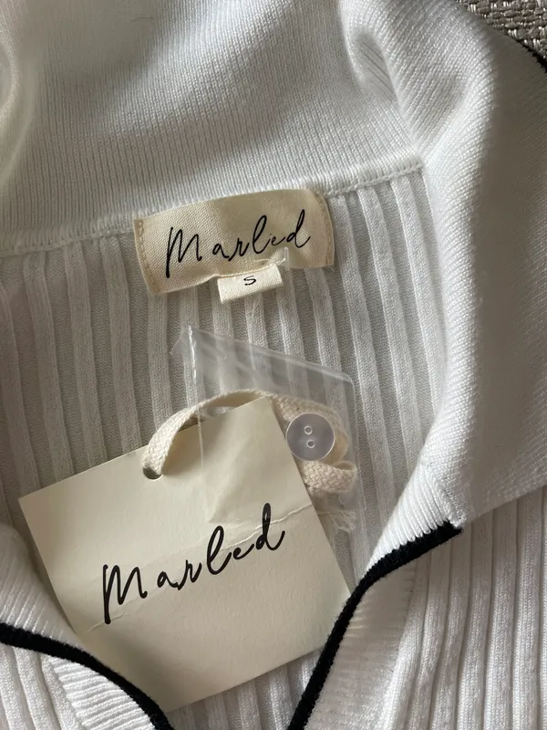 Marled Reunited Ivory Sweater With Black Tipping - Image 5