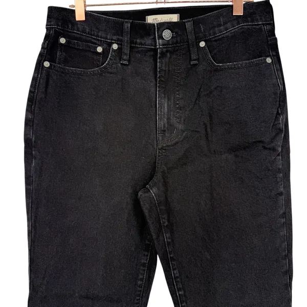 Madewell Womens Perfect Vintage Flare Jeans Black Wash Denim High Rise Size 29 - Image 7
