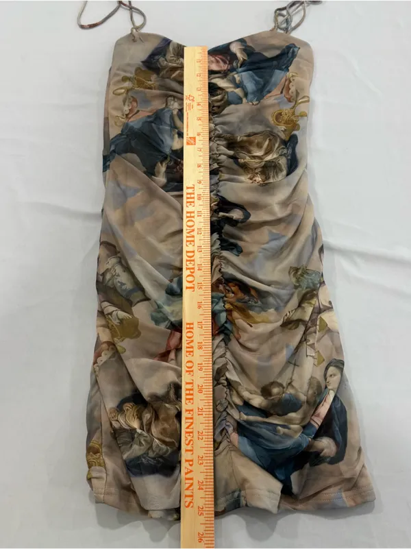 12th Tribe Renaissance Art Print‎ Ruched Mesh Mini Dress Medium - Image 5