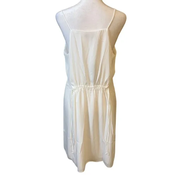 Krisa Mini Dress Womens Medium White New V-Neck Spaghetti Strap‎ Gathered Waist - Image 4