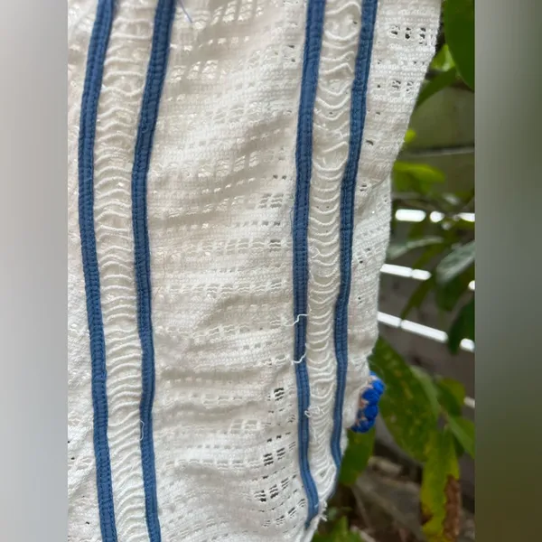 FREE PEOPLE Seaside Walkup Cover Up Top Vest Crochet Flowers Hippie Beach Resort - Image 7