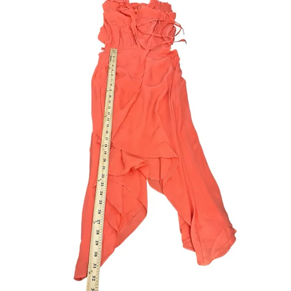 Rebecca Minkoff Wrap Midi Dress Orange‎ Size XS Sleeveless Open Sides C8-0 - Image 5