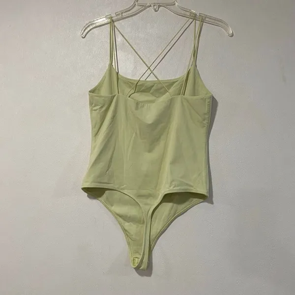 Babaton Aritzia Sage Green Cowl Neck Bodysuit Large Minimalist Tank Top - Image 3