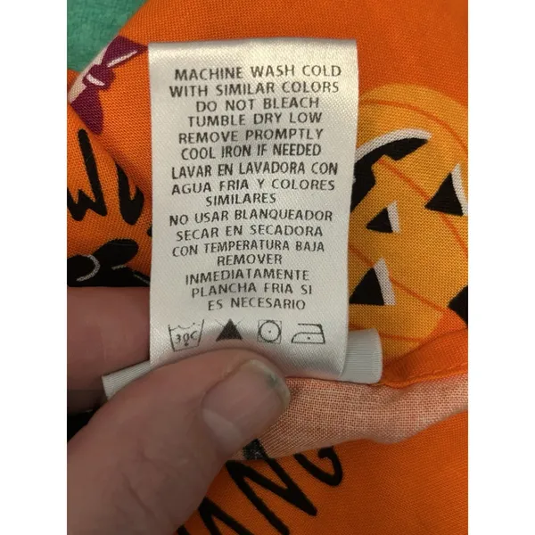 Scrubstar Womens L Halloween Print V-Neck Short Sleeve Scrub Top Cotton Orange - Image 9