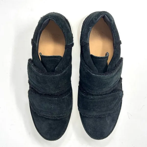 UGG Ashby Spill Seam Trainer Black Suede Laceless Chunky Platform Sneakers 9 - Image 8