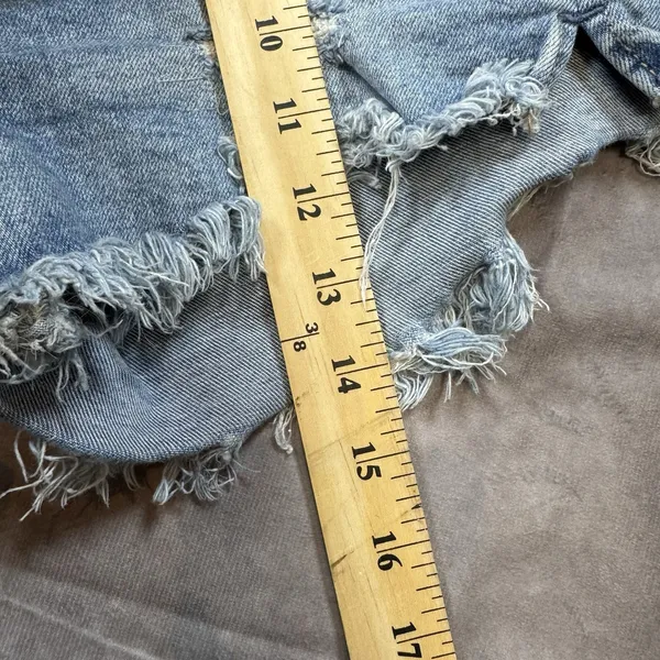 We The Free - Free People Distressed Denim Shorts Women‎ 26 Button Fly - Image 9