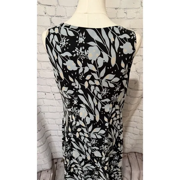 Ann Taylor Women’s Sleeveless Lined Floral Dress Size 10 Print Black Blue - Image 5