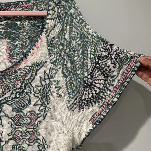 Free People Mayan Starburst Top Boho Romantic Festival Summer Sexy Size Small - Image 4