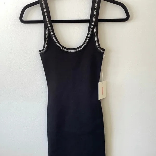 Good American Chain Knit Tank Dress Black Size 1 - Image 7
