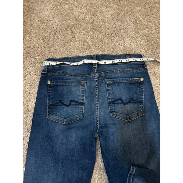 7 For All Mankind The Skinny Dark Wash Jeans Size 28 Squiggle Pocket Made in USA - Image 6