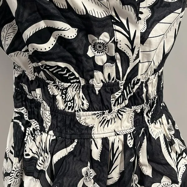 Anthropologie NWOT Somerset Blouse tropical black white floral top - XS - Image 4