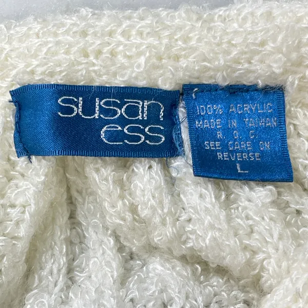 Susan Ess Womens Cardigan Size Large Boucle Frog Closure Sweater Cottage Twee - Image 9
