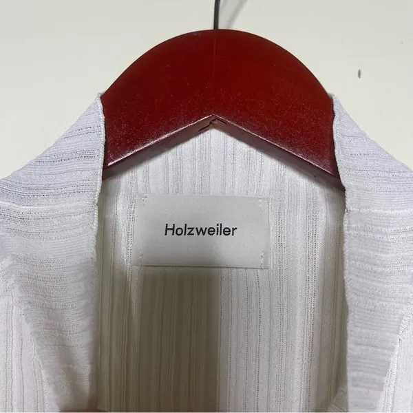HOLZWEILER Taiger Knit Tee in off white ecru sz M - Image 4