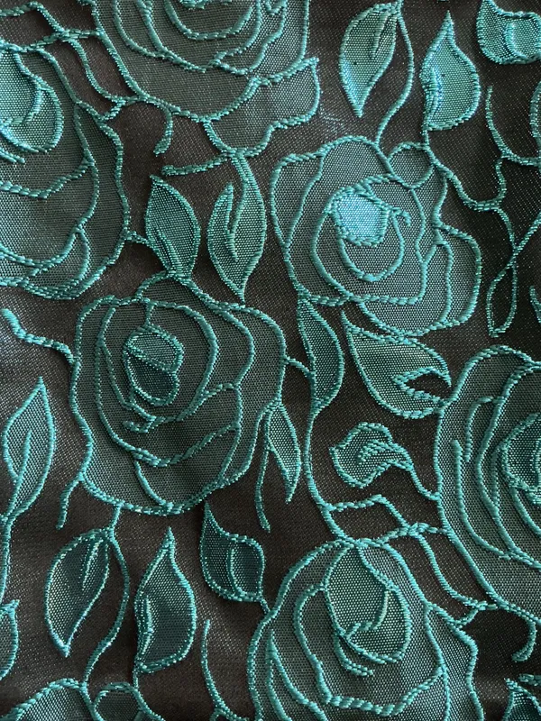 Lulus Teal and Black floral homecoming dress - Image 4
