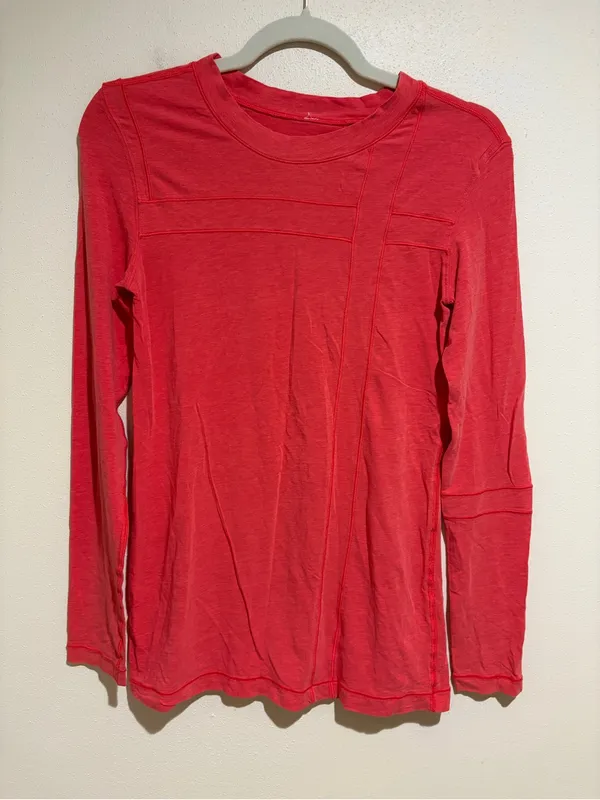 Lululemon Promenade Long Sleeve Athletic Active Top Shirt Red Asymmetric - Image 7