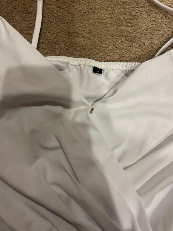 White Spaghetti Strap V - Image 2