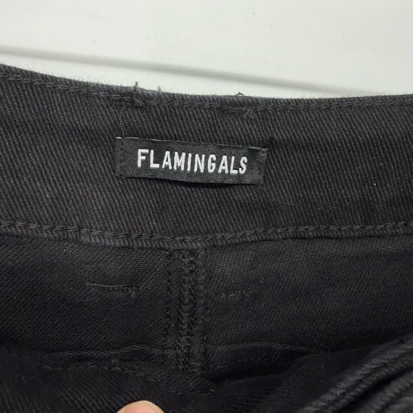 Flamingals Womens 2XL Black Wide Barrel Leg Denim Jeans Plus‎ Size - Image 4