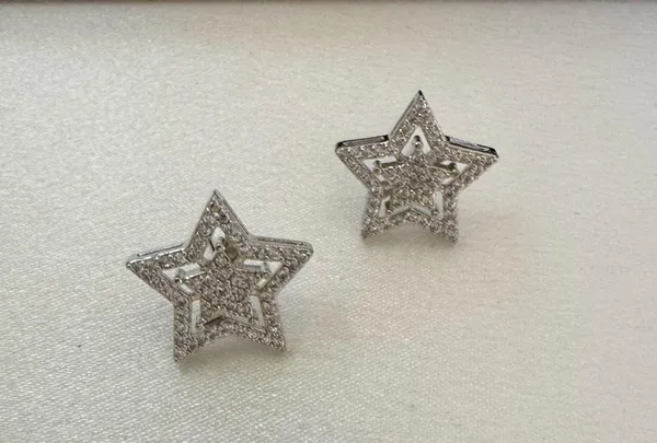 CZ Star Stud Earrings for Men Women Streetwear Punk Hip Hop Unisex Style - Image 3