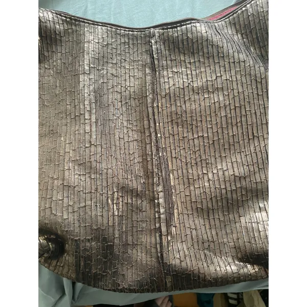 Vintage Y2K Copper Metallic Slouchy Hobo Crescent Shoulder/Crossbody Bag - Image 5