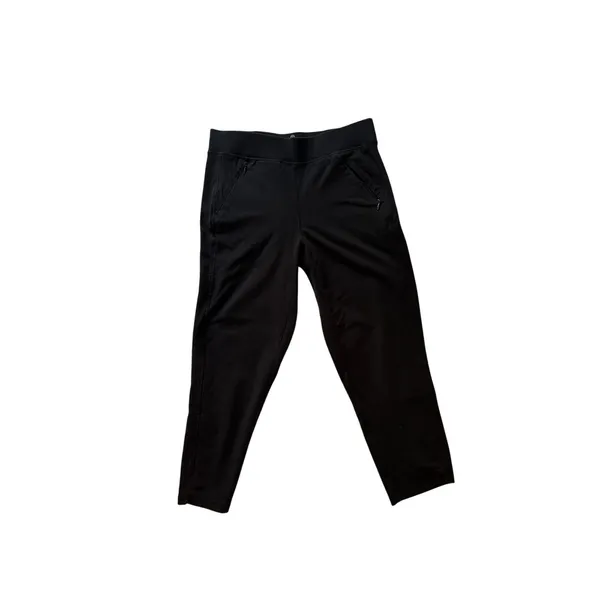 T by Talbots Black Cropped Pants S Petite Cotton Blend Zip Pockets Stretch - Image 4