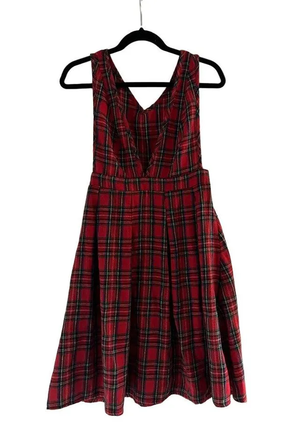Plaid Red Women’s Dress Set - Image 2