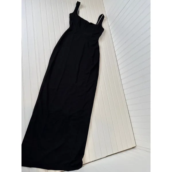 NWT Lulus Timeless Poise Black Rhinestone Square Neck Backless Maxi Dress Sz XL - Image 2