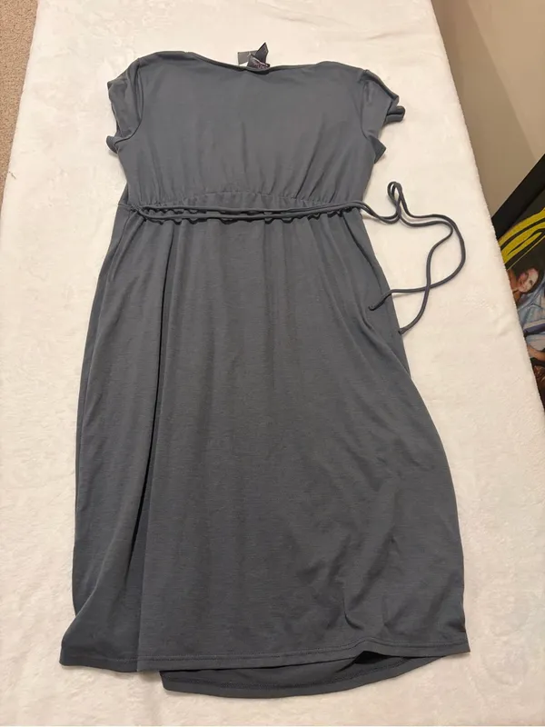 NWT Oh Baby by Motherhood Charcoal Grey Maternity Dress - Large - Image 2