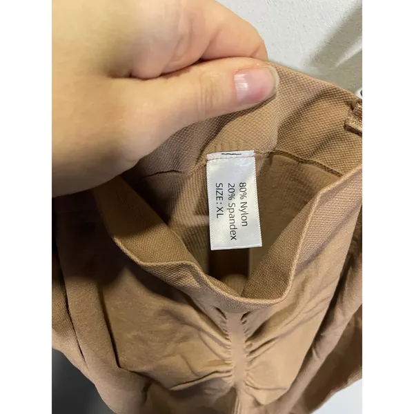 Tan Seamless‎ Mid Thigh Shapewear Bodysuit Firm Control XL Nude Brown - Image 3