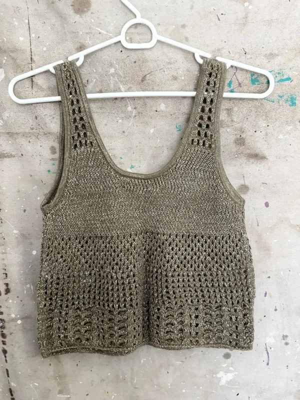 Abercrombie Open-Stitch Lurex Sweater Tank - Image 4