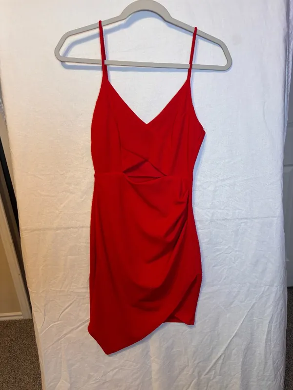 The Vintage Shop Red Cutout Mini Dress – Size S - Image 4