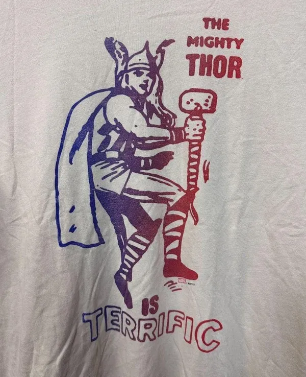 The Mighty Thor is Terrific Marvel Comics Oversized Tee L - Image 2