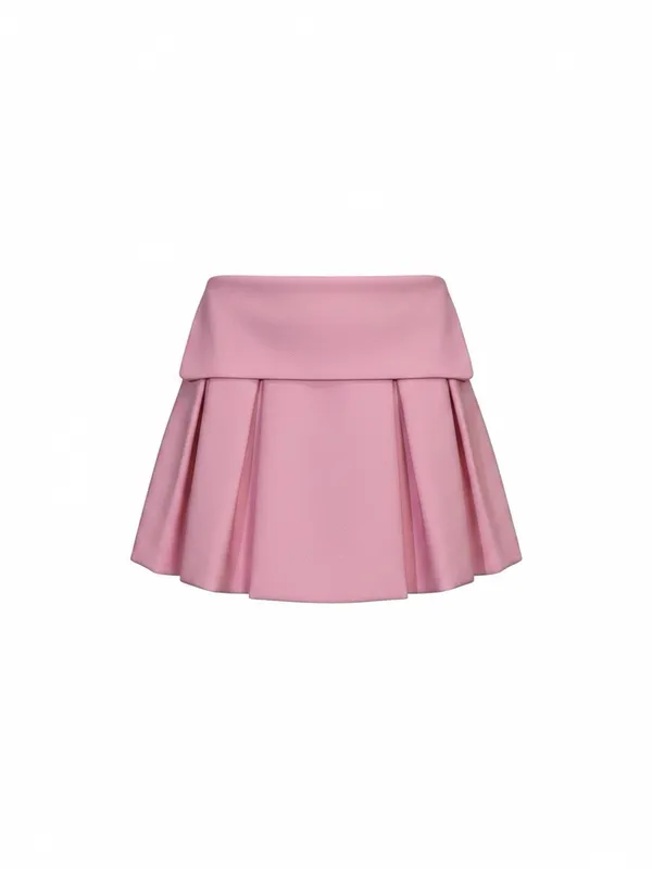 Zara Pink Bubble Hem Mini Skirt Foldover Waist NWT S - Image 2
