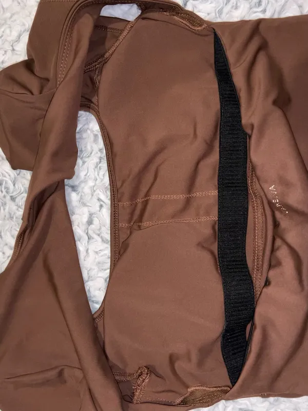 SheIn NWOT Brown Twist Open Back Square Neck Active Top - Image 5