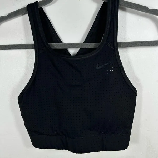 Nike Pro Dri-Fit Black Perforated‎ Sports Bra Racerback Women’s S - Image 2