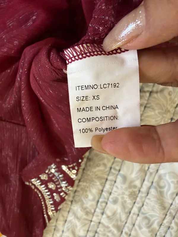Lizette Collection XS Burgundy Beaded Sequin Babydoll Cami Boho Festival Y2K Top - Image 8