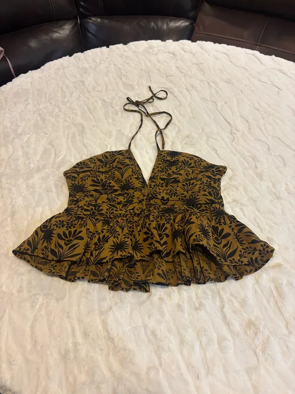 NWT Free People Dandelion Floral Halter Top Size M. - Image 3