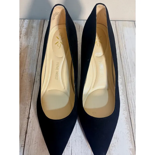 Nine West Kuna 9X9 Womens Black Suede Pointed Toe Pumps Size 6M‎ Comfort Heels - Image 4