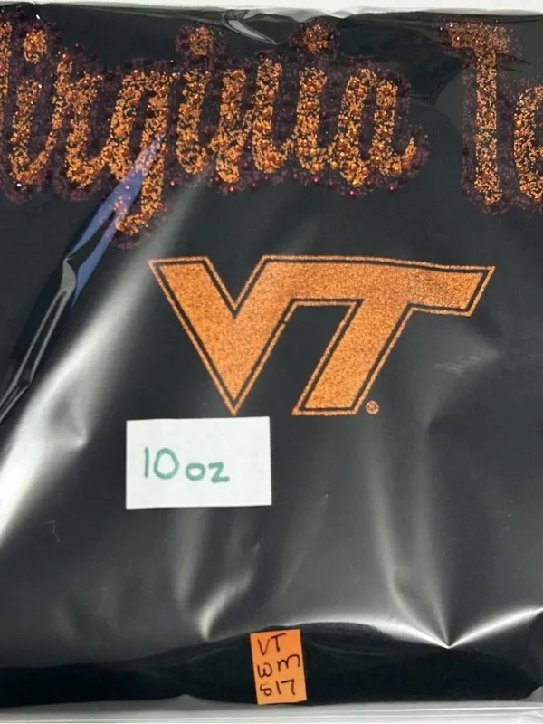 Virginia Tech Women's Black Long-Sleeve V-Neck Tee with Orange Script - Image 9