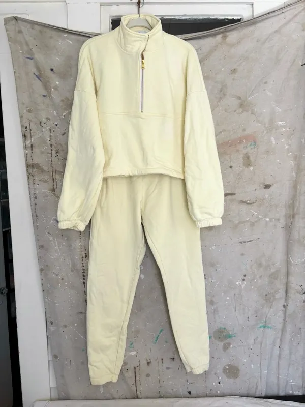 Gil Rodriguez Diana Half Zip Sweatshirt and Beachwood Sweatpant Set Banana Cream - Image 2