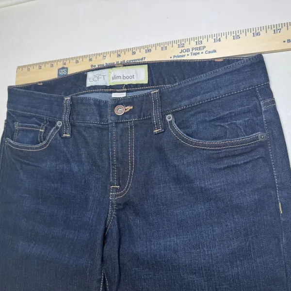 Ann Taylor LOFT‎ Slim Boot Cut Jeans Dark Wash Denim Women's Size 6 - Image 5
