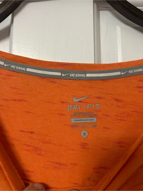 Nike Women's Orange Short Sleeve Dri-FIT Tee - Image 3