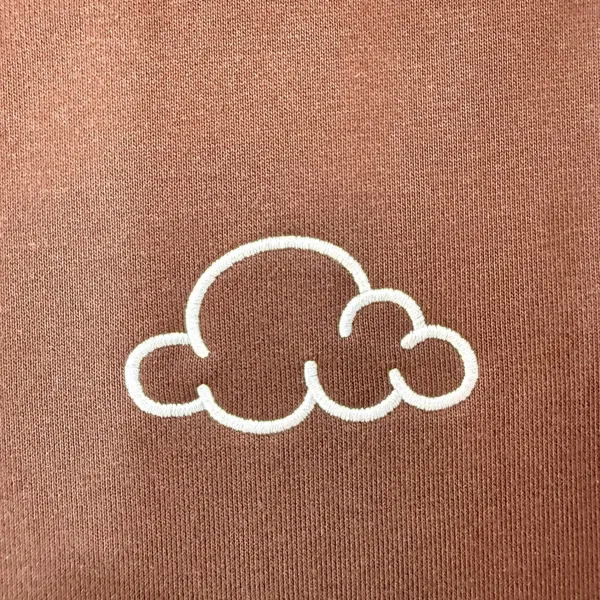 Cloud 9 Brown Embroidered Crewneck Sweatshirt Long Sleeve Fleece Pullover Small - Image 6