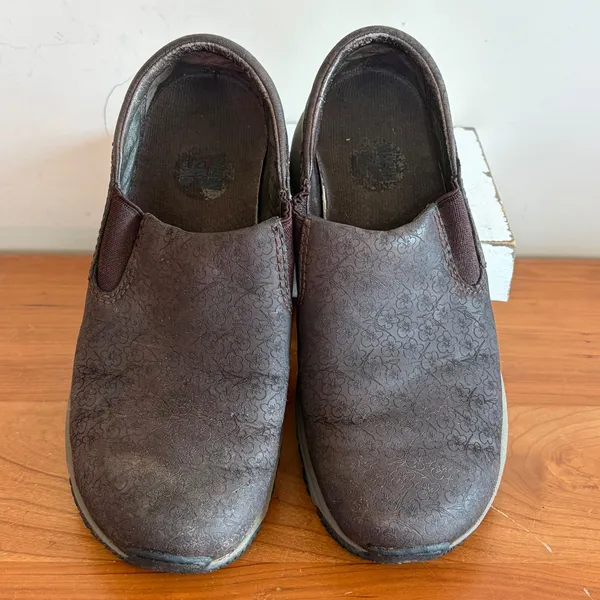 Merrell Encore Moc Floral Mahogany Brown Leather Slip On Shoes Womens 5.5 J56364 - Image 3