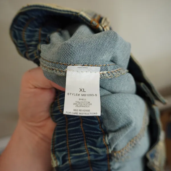Oli‎ & Hali Yellow Wash Distressed Cargo Jeans XL Fringed Raw Edge Utility Pants - Image 10