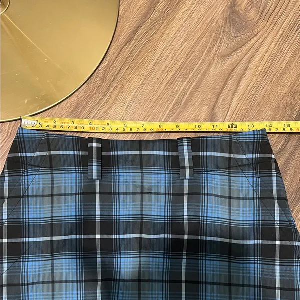 Nike Blue and Black Plaid Mini Skirt NWOT - Image 4