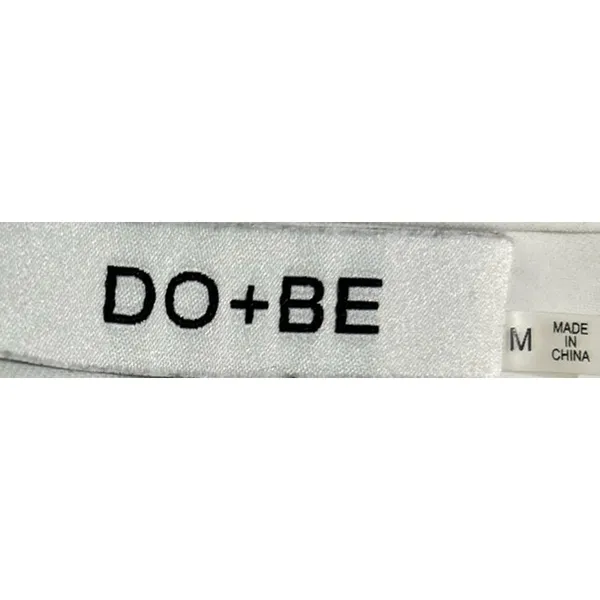 Do + Be Women's White Crop V-Neck Three Button Tie Up Blouse Size‎ M - Image 3