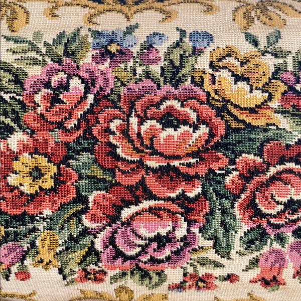 Vintage petit point needlepoint floral handbag clutch - Image 2